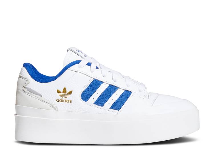 【 ADIDAS WMNS FORUM BONEGA \u0027WHITE ROYAL BLUE\u0027 / CLOUD WHITE ROYAL BLUE GOLD 】 アディダス 討論会 白いこと 白いこと 青味 青み ゴールド スニーカー レディース