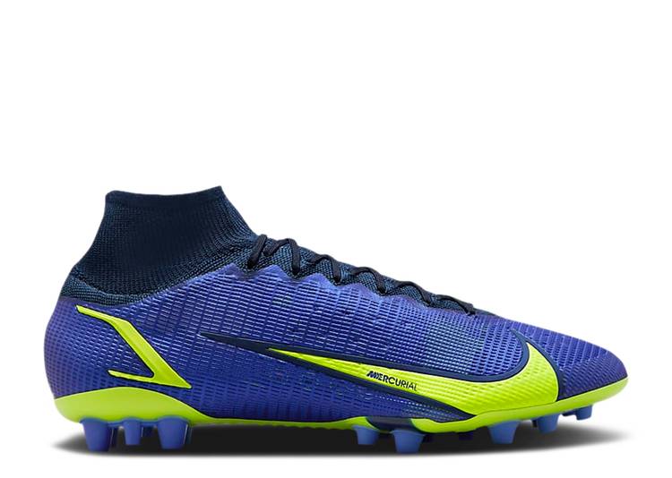 【 NIKE MERCURIAL SUPERFLY 8 ELITE AG \u0027RECHARGE PACK\u0027 / SAPPHIRE BLUE VOID VOLT 】 エリート 青碧 青碧 スニーカー メンズ ナイキ