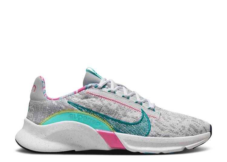 【 NIKE WMNS SUPERREP GO 3 FLYKNIT NEXT NATURE \u0027PHOTON DUST DYNAMIC TURQUOISE\u0027 / PHOTON DUST WOLF GREY DYNAMIC 】 飛球編み物 活動的 薄墨色 薄墨色 スニーカー レディース ナイキ
