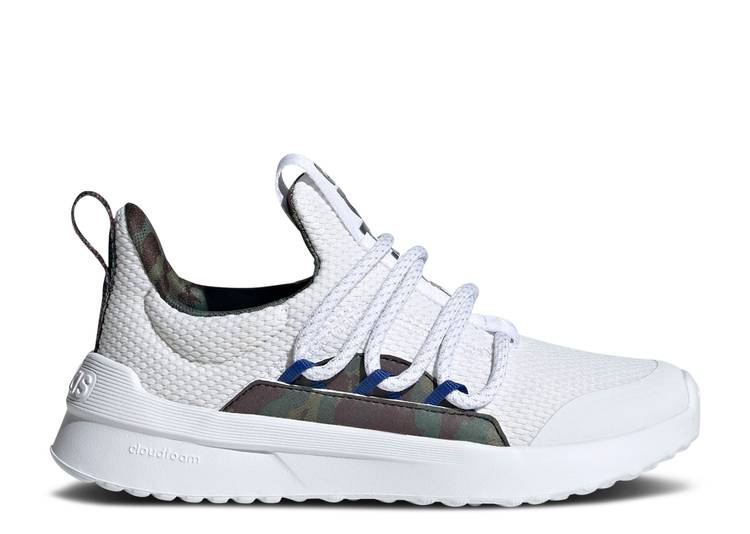 【 ADIDAS LITE RACER ADAPT 5 SLIP-ON J WHITE CAMO / CLOUD WHITE CLOUD WHITE ROYAL 】 アディダス ライト アダプト スリッポン 白色 ホワイト ジュニア キッズ ベビー マタニティ スニーカー