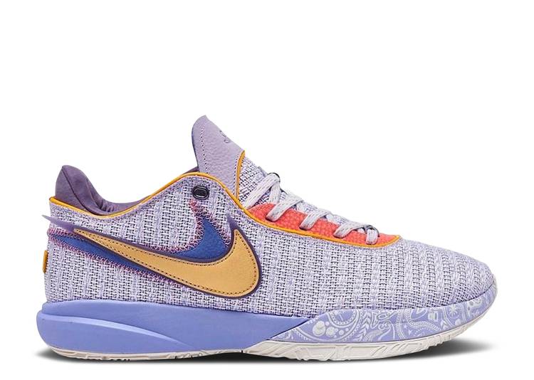 【 NIKE LEBRON 20 'PURPLE AND GOLD' / VIOLET FROST METALLIC GOLD 】 レブロン 紫 バイオレット ゴールド スニーカー メンズ ナイキ