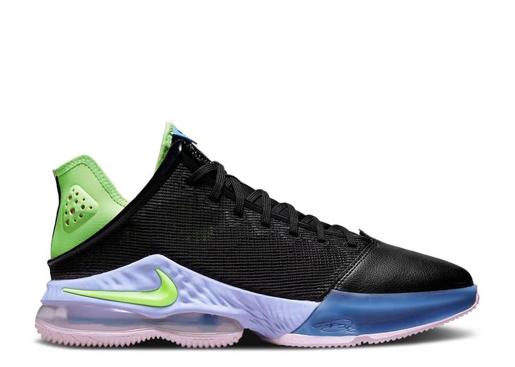 【 NIKE LEBRON 19 LOW 'GHOST GREEN' / BLACK PURPLE PULSE PINK FOAM 】 レブロン 黒色 ブラック 紫 パープル ピンク スニーカー メンズ ナイキ|スニケス