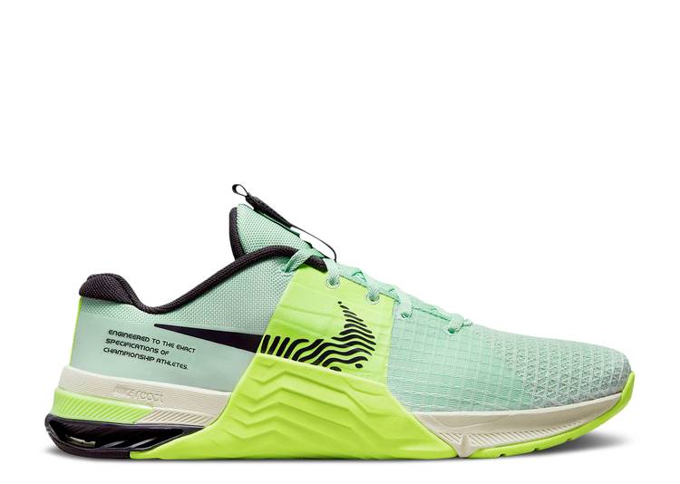 【 NIKE METCON 8 \u0027MINT FOAM VOLT\u0027 / MINT FOAM VOLT GHOST GREEN CAVE 】 緑 緑であること スニーカー メンズ ナイキ スニーカー-靴