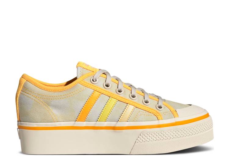 【 ADIDAS WMNS NIZZA PLATFORM ALMOST YELLOW ORANGE TINT / ALMOST YELLOW ORANGE TINT WONDER 】 アディダス 黄色 イエロー 橙 オレンジ スニーカー レディース