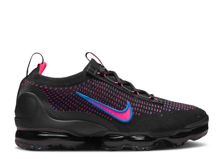 【 NIKE WMNS AIR VAPORMAX FLYKNIT 'BLACK HYPER PINK' / BLACK HYPER PINK RACER BLUE 】 フライニット 黒色 ブラック ピンク 青色 ブルー エアヴェイパーマックス スニーカー レディース ナイキ