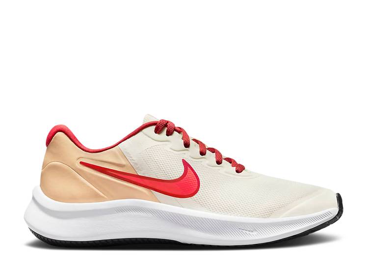 【 NIKE STAR RUNNER 3 GS AIL BRIGHT CRIMSON / SAIL SESAME RED CLAY BRIGHT 】 赤 レッド ジュニア キッズ ベビー マタニティ スニーカー ナイキ