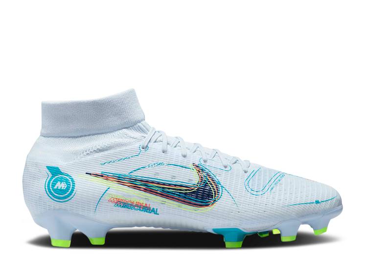 【 NIKE MERCURIAL SUPERFLY 8 PRO FG \u0027GREY LIGHT MARINE\u0027 / FOOTBALL GREY LIGHT MARINE VOLT 】 労働者階級 薄墨色 薄墨色 スニーカー メンズ ナイキ