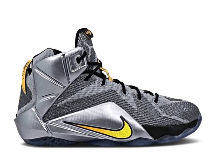 【 NIKE LEBRON 12 GS 'FLIGHT PACK' / WOLF GREY BLACK BRIGHT CITRUS 】 レブロン 灰色 グレー 黒色 ブラック ジュニア キッズ ベビー マタニティ スニーカー ナイキ|スニケス
