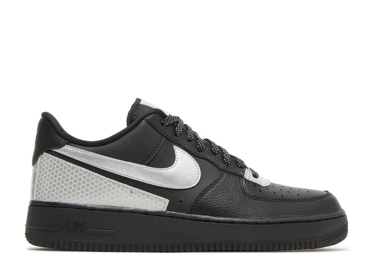 【 NIKE 3M X AIR FORCE 1 \u002707 LV8 \u0027BLACK\u0027 / BLACK METALLIC SILVER BLACK 】 黒いこと 黒いこと しろがね色 しろがね色 空軍 スニーカー メンズ ナイキ