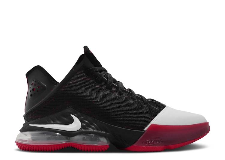 【 NIKE LEBRON 19 LOW EP BRED / BLACK WHITE UNIVERSITY RED 】 レブロン 黒色 ブラック 白色 ホワイト 赤 レッド スニーカー メンズ ナイキ