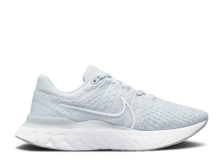 【 NIKE WMNS REACT INFINITY RUN FLYKNIT 3 'PURE PLATINUM' / PURE PLATINUM WHITE 】 リアクト ラン フライニット ピュア プラチナム 白色 ホワイト スニーカー レディース ナイキ｜スニケス