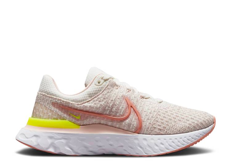 【 NIKE WMNS REACT INFINITY RUN FLYKNIT 3 \u0027SAIL LIGHT MADDER ROOT\u0027 / SAIL ATMOSPHERE PINK OXFORD 】 リアクト 幽客 飛球編み物 さくら色 オックスフォード スニーカー レディース ナイキ
