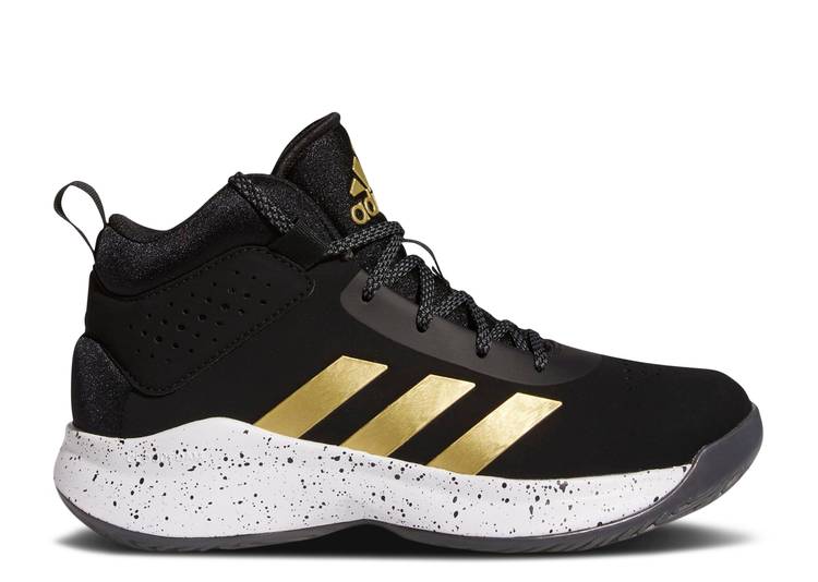 【 ADIDAS CROSS 'EM UP 5 WIDE J 'BLACK GOLD METALLIC' / CORE BLACK GOLD METALLIC CLOUD 】 アディダス ゴールド コア 黒色 ブラック ジュニア キッズ ベビー マタニティ スニーカー