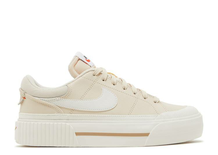 【 NIKE WMNS COURT LEGACY LIFT 'PEARL WHITE' / PEARL WHITE SAIL TEAM ORANGE 】 コート レガシー パール 白色 ホワイト チーム 橙 オレンジ スニーカー レディース ナイキ画像