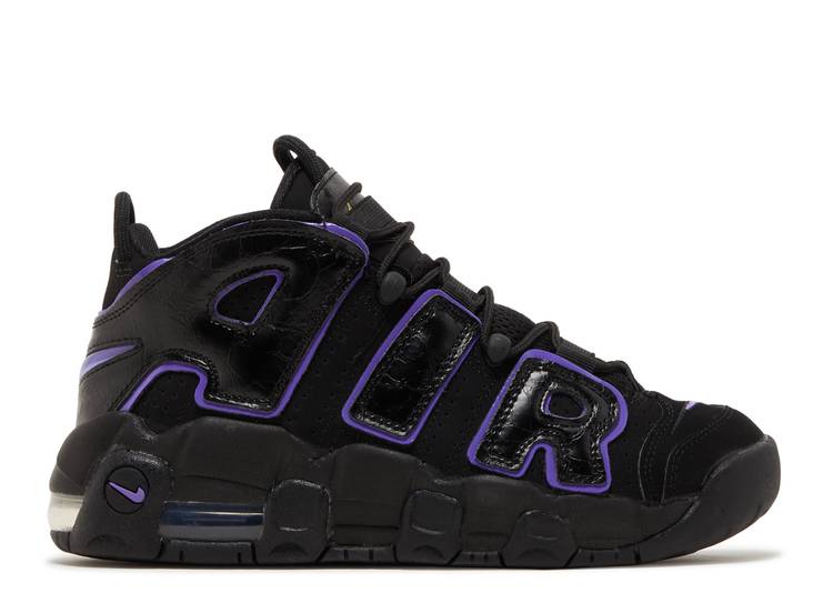 【 NIKE AIR MORE UPTEMPO GS 'BLACK ACTION GRAPE' / BLACK WHITE METALLIC GOLD ACTION 】 アップテンポ アクション 黒色 ブラック 白色 ホワイト ゴールド エアモアアップテンポ モアテン ジュニア キッズ ベビー |スニケス