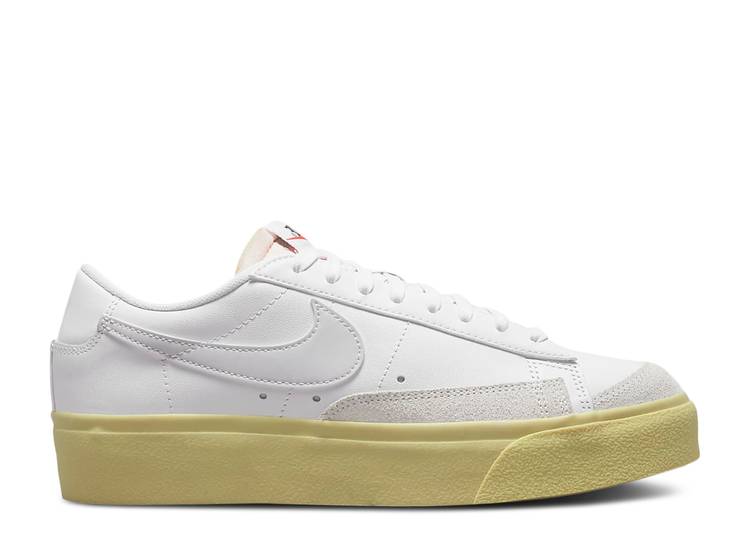 【 NIKE WMNS BLAZER LOW PLATFORM \u0027WHITE LEMON WASH\u0027 / WHITE LEMON WASH BLACK WHITE 】 ブレイザー 白いこと 白いこと 黒いこと 黒いこと スニーカー レディース ナイキ