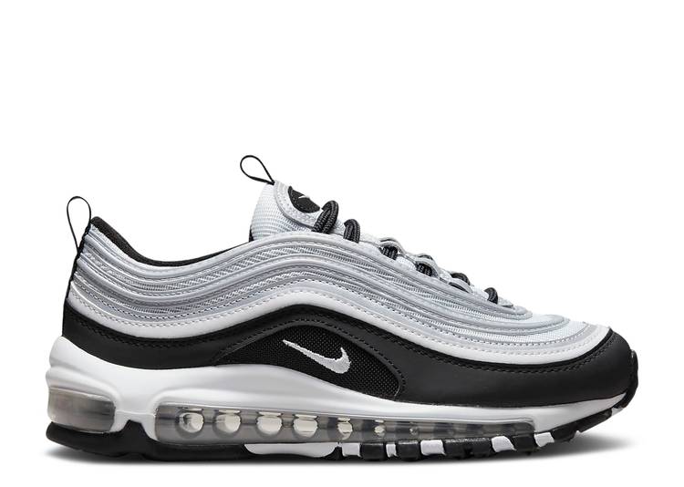 【 NIKE AIR MAX 97 GS 'BLACK REFLECT SILVER' / BLACK REFLECT SILVER METALLIC 】 マックス 黒色 ブラック 銀色 シルバー エアマックス ジュニア キッズ ベビー マタニティ スニーカー ナイキ|スニケス