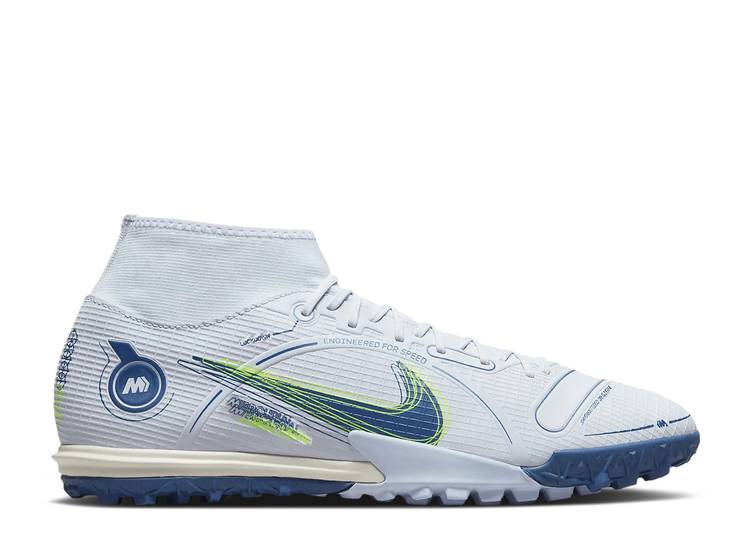 【 NIKE MERCURIAL SUPERFLY 8 ACADEMY TF \u0027GREY LIGHT MARINE\u0027 / FOOTBALL GREY LIGHT MARINE VOLT 】 翰林院 薄墨色 薄墨色 スニーカー メンズ ナイキ