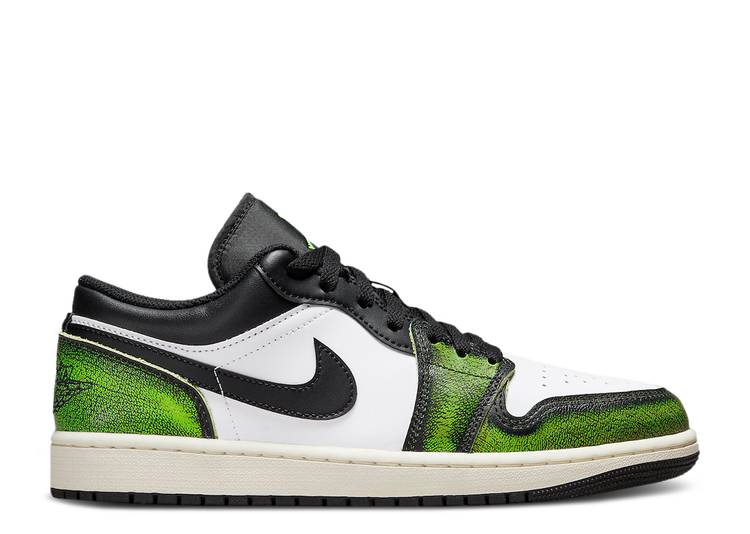 【 AIR JORDAN JORDAN 1 LOW SE 'WEAR-AWAY - ELECTRIC GREEN' / BLACK ELECTRIC GREEN WHITE SAIL 】 ナイキ 黒色 ブラック 緑 グリーン 白色 ホワイト エアジョーダン 'WEARAWAY スニーカー メンズ