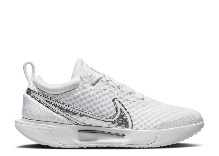 【 NIKE WMNS NIKECOURT ZOOM PRO \u0027WHITE METALLIC SILVER\u0027 / WHITE METALLIC SILVER 】 厚地の外套 望遠レンズ 労働者階級 白いこと 白いこと しろがね色 しろがね色 スニーカー レディース ナイキ