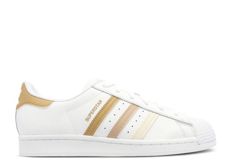 【 ADIDAS SUPERSTAR 'WHITE GOLDEN BEIGE' / CLOUD WHITE GOLDEN BEIGE MAGIC 】 アディダス スーパースター 白色 ホワイト ベージュ マジック スニーカー メンズ｜スニケス