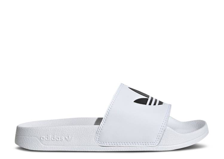 【 ADIDAS ADILETTE LITE SLIDE J 'WHITE BLACK' / CLOUD WHITE CORE BLACK CLOUD 】 アディダス アディレッタ ライト サンダル 白色 ホワイト コア 黒色 ブラック ジュニア キッズ ベビー マタニティ スニーカー