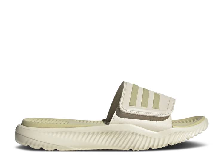 【 ADIDAS ALPHABOUNCE SLIDE 'WONDER WHITE SANDY BEIGE METALLIC' / WONDER WHITE SANDY BEIGE 】 アディダス サンダル 白色 ホワイト ベージュ スニーカー メンズ|スニケス