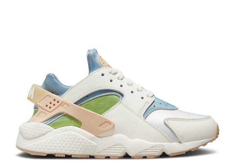 【 NIKE WMNS AIR HUARACHE SE \u0027SUN CLUB\u0027 / SAIL WORN BLUE VIVID GREEN 】 ハラチ 青碧 青碧 緑 緑であること スニーカー レディース ナイキ
