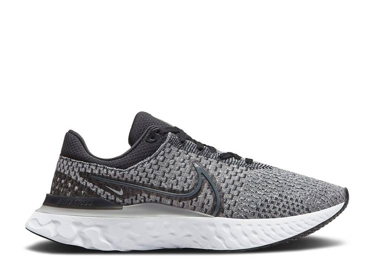 【 NIKE REACT INFINITY RUN FLYKNIT 3 BLACK GREY FOG / BLACK GREY FOG WHITE DARK SMOKE 】 リアクト ラン フライニット 灰色 グレー 黒色 ブラック 白色 ホワイト スニーカー メンズ ナイキ