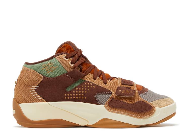 【 AIR JORDAN JORDAN ZION 2 PF \u0027VOODOO\u0027 / FLAX SESAME FAUNA BROWN MUSLIN 】 ナイキ 赤銅色 赤銅色 エアジョーダン スニーカー メンズ