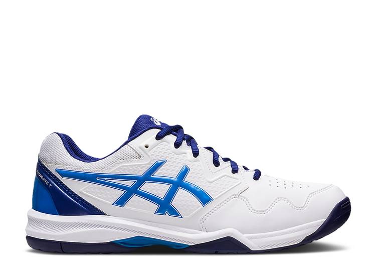 【 ASICS GEL DEDICATE 7 \u0027WHITE ELECTRIC BLUE\u0027 / WHITE ELECTRIC BLUE 】 白いこと 白いこと 青味 青み スニーカー メンズ アシックス