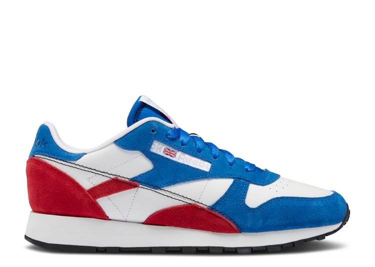 【 REEBOK CLASSIC LEATHER \u0027MAKE IT YOURS - VECTOR BLUE RED\u0027 / VECTOR BLUE VECTOR RED FOOTWEAR 】 リーボック 古典派音楽 なめし革 青碧 青色 赤 赤いこと スニーカー メンズ 靴-メンズ靴-スニーカー