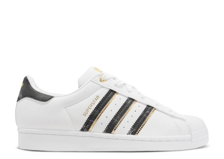 【 ADIDAS WMNS SUPERSTAR \u0027WHITE BLACK GOLD METALLIC\u0027 / FOOTWEAR WHITE CORE BLACK GOLD 】 アディダス はやりっ子 黒いこと 黒いこと ゴールド 白いこと 白いこと 中核グループ スニーカー レディース