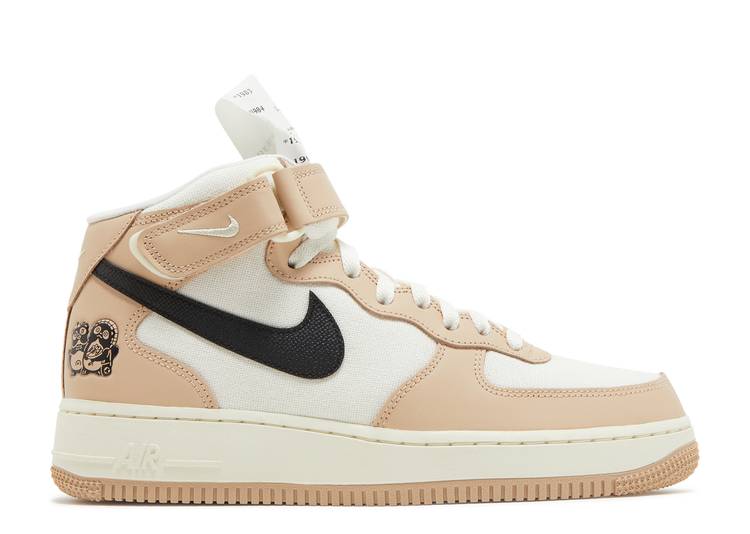 【 NIKE AIR FORCE 1 MID '07 LX 'IZAKAYA' / SHIMMER BLACK PALE IVORY COCONUT 】 ミッド 黒色 ブラック アイボリー エアフォース スニーカー メンズ ナイキ|スニケス