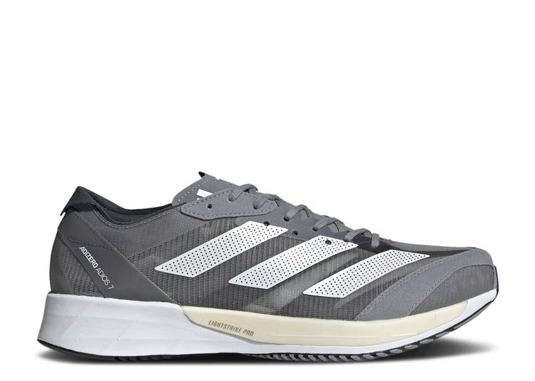 【 ADIDAS ADIZERO ADIOS 7 'GREY ZERO METALLIC' / GREY THREE ZERO METALLIC GREY 】 アディダス アディゼロ アディオス ゼロ 灰色 グレー スニーカー メンズ