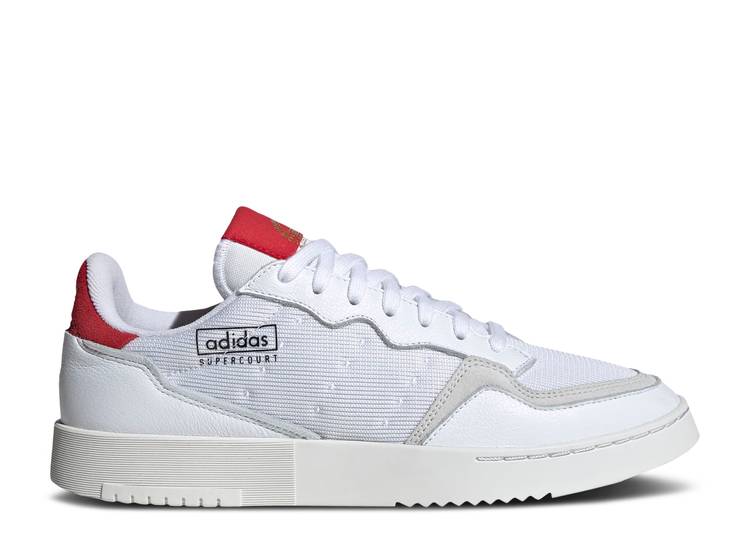 【 ADIDAS SUPERCOURT \u0027WHITE SCARLET\u0027 / CLOUD WHITE CLOUD WHITE SCARLET 】 アディダス 白いこと 白いこと スニーカー メンズ