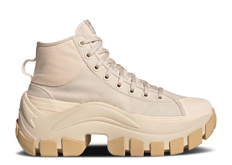【 ADIDAS NIZZA HIGH XY22 \u0027HALO IVORY\u0027 / HALO IVORY BLISS ORANGE GUM 】 アディダス ご機嫌 象牙色 橙 オレンジ色 スニーカー メンズ