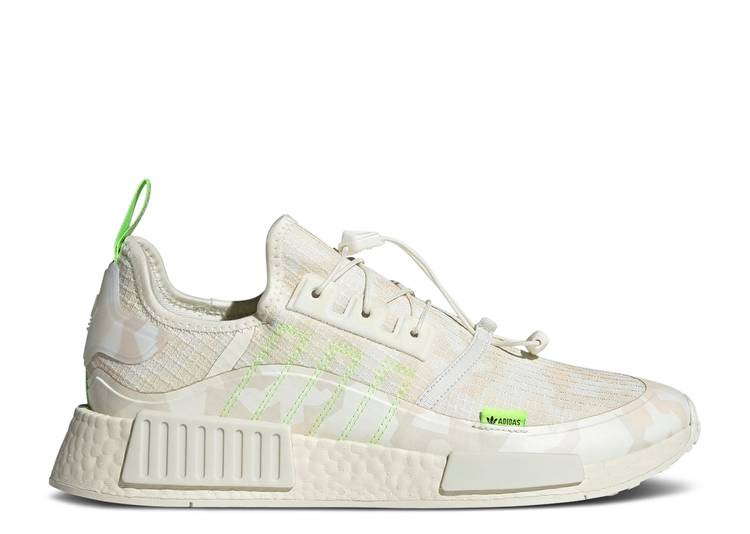 【 ADIDAS NMD_R1 TR OFF WHITE SOLAR GREEN CAMO / OFF WHITE SOLAR GREEN CORE BLACK 】 アディダス 白色 ホワイト 緑 グリーン コア 黒色 ブラック スニーカー メンズ