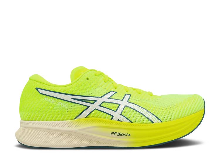 【 ASICS WMNS MAGIC SPEED 2 \u0027SAFETY YELLOW\u0027 / SAFETY YELLOW WHITE 】 神通力 迅速さ 黄味がかった 黄色 白いこと 白いこと スニーカー レディース アシックス