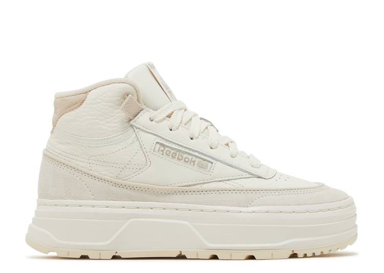 【 REEBOK WMNS CLUB C GEO MID 'CHALK ALABASTER' / CHALK ALABASTER MODERN BEIGE 】 リーボック クラブ ミッド モダン ベージュ スニーカー レディース｜スニケス