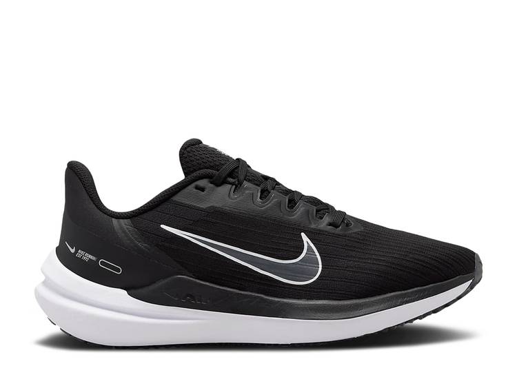 【 NIKE WMNS AIR WINFLO 9 \u0027BLACK DARK SMOKE GREY\u0027 / BLACK DARK SMOKE GREY PURE 】 黒いこと 黒いこと 薄墨色 薄墨色 純然たる スニーカー レディース ナイキ