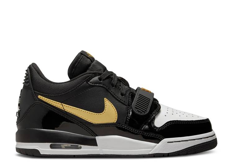 【 AIR JORDAN JORDAN LEGACY 312 LOW GS 'BLACK METALLIC GOLD' / BLACK WHITE METALLIC GOLD 】 ナイキ レガシー 黒色 ブラック 白色 ホワイト ゴールド エアジョーダン ジュニア キッズ ベビー マタニティ スニーカ|スニケス