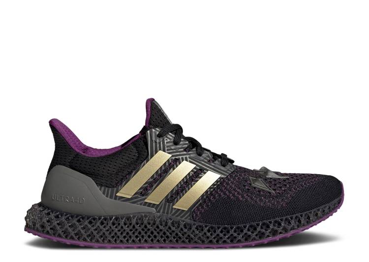 【 ADIDAS MARVEL X ULTRA 4D \u0027BLACK PANTHER\u0027 / CORE BLACK GOLD METALLIC TRIBE 】 アディダス ウルトラ 中核グループ 黒いこと 黒いこと ゴールド 虎前日 スニーカー メンズ