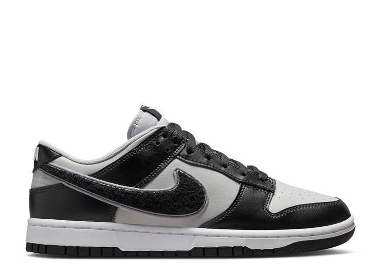 【 NIKE DUNK LOW \u0027CHENILLE SWOOSH - BLACK GREY FOG\u0027 / GREY FOG BLACK WOLF GREY 】 ダンク スウッシュ スウォッシュ 黒いこと 黒いこと 薄墨色 薄墨色 ダンクロー スニーカー メンズ ナイキ