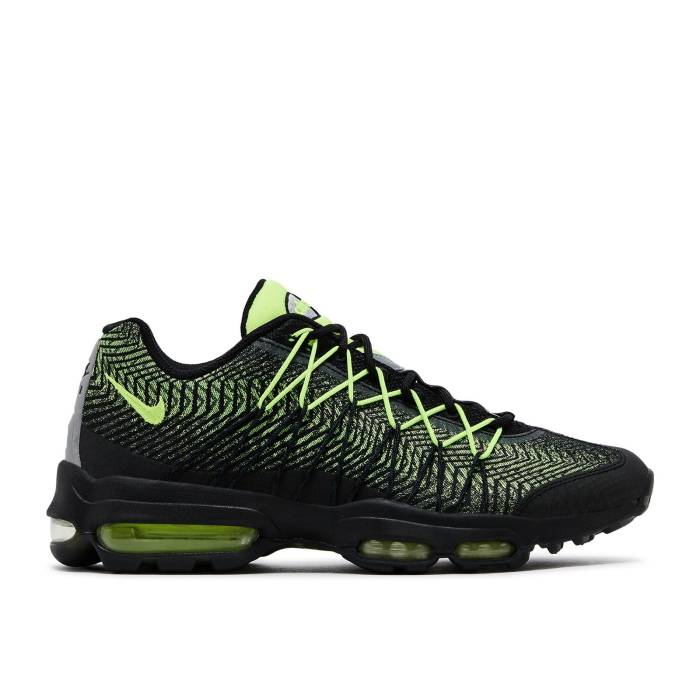 ナイキ Nike 【 Air Max 95 Ultra Jacquard \u0027Black Volt\u0027 Men Black/Dark Grey/Metallic Silver/Volt 】 マックス ultra ウルトラ メンズ 黒いこと 黒いこと 薄墨色 薄墨色 Silver しろがね色・しろがね色