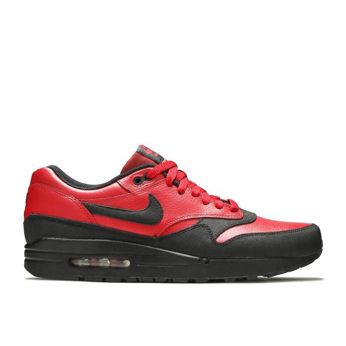 ナイキ Nike 【 Air Max 1 Leather Premium \u0027Gym Red Black\u0027 Men Gym Red/Black 】 マックス なめし革 Premium 割り増し金 Red 赤・赤いこと メンズ Red 赤・赤いこと 黒いこと 黒いこと