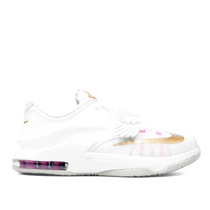 ナイキ Nike 【 Kd 7 Gs 'Aunt Pearl' Youth White/Metallic Gold-Pink Pow-Platinum 】 ジュニア キッズ 白色 ホワイト｜スニケス