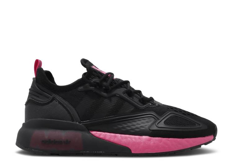 【 ADIDAS WMNS ZX 2K BOOST \u0027BLACK SHOCK PINK\u0027 / CORE BLACK CORE BLACK SHOCK PINK 】 アディダス ブースト ぼうぜん自失 中核グループ 黒いこと 黒いこと さくら色 スニーカー レディース
