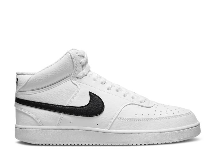 【 NIKE COURT VISION MID NEXT NATURE \u0027WHITE BLACK\u0027 / WHITE WHITE BLACK 】 厚地の外套 ミッド 白いこと 白いこと 黒いこと 黒いこと スニーカー メンズ ナイキ