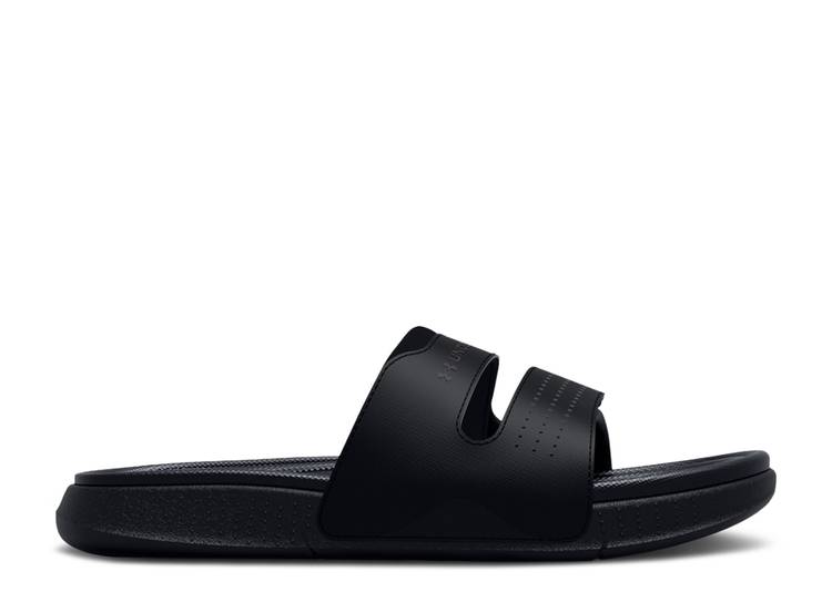 【 UNDER ARMOUR WMNS ANSA STUDIO SLIDE \u0027BLACK JET GREY\u0027 / BLACK JET GREY 】 制作室 サンダル 黒いこと 黒いこと 薄墨色 薄墨色 アンダーアーマー スニーカー レディース